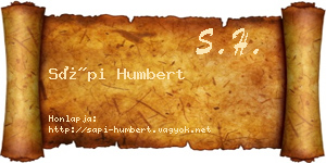 Sápi Humbert névjegykártya